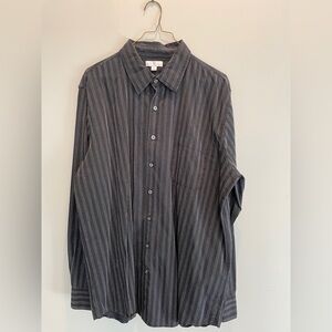 APT. 9 - Dark blue long sleeve Oxford style shirt